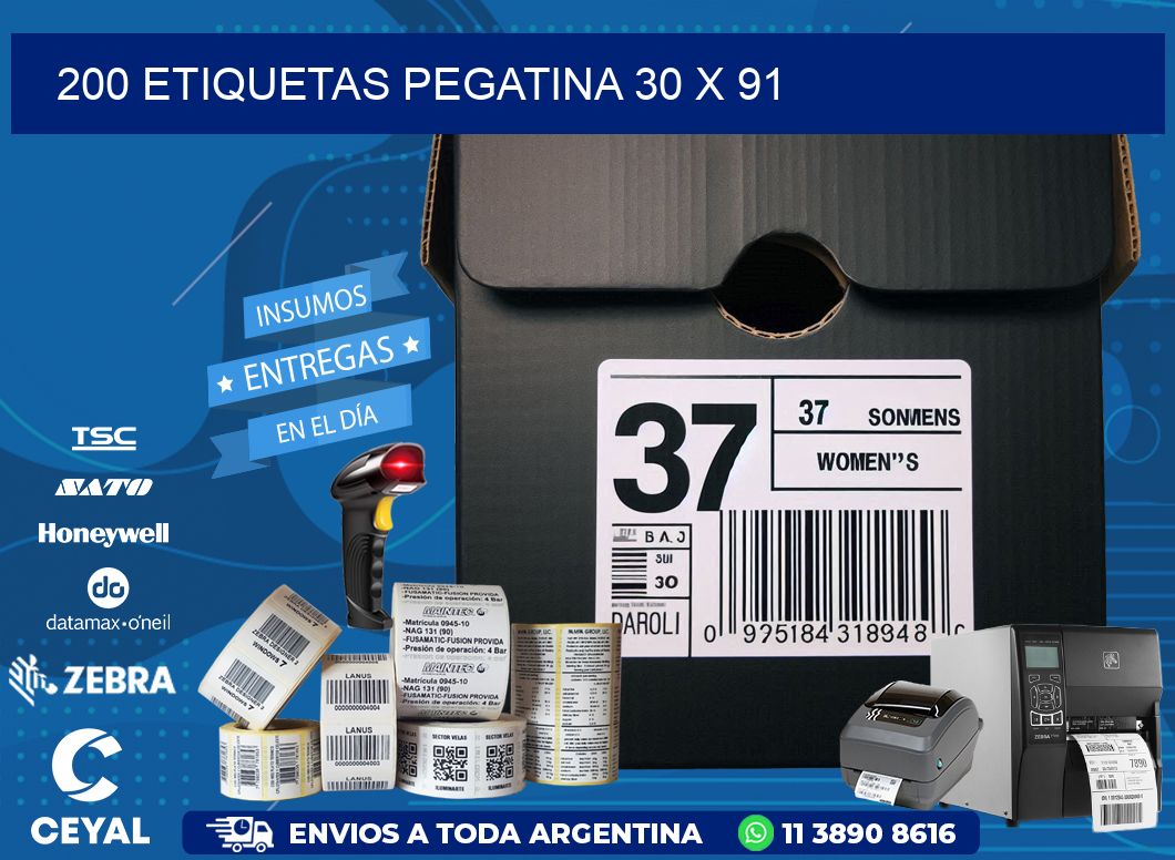 200 ETIQUETAS PEGATINA 30 x 91