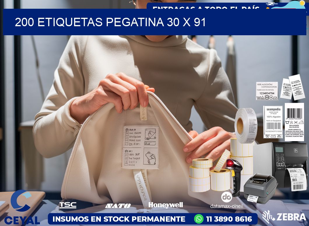 200 ETIQUETAS PEGATINA 30 x 91