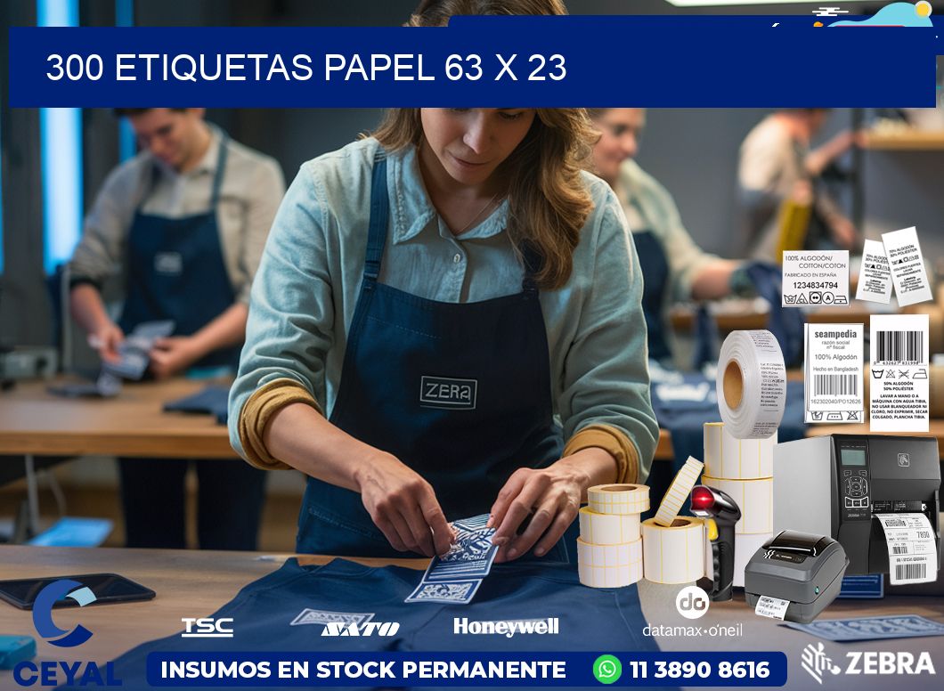 300 ETIQUETAS PAPEL 63 x 23