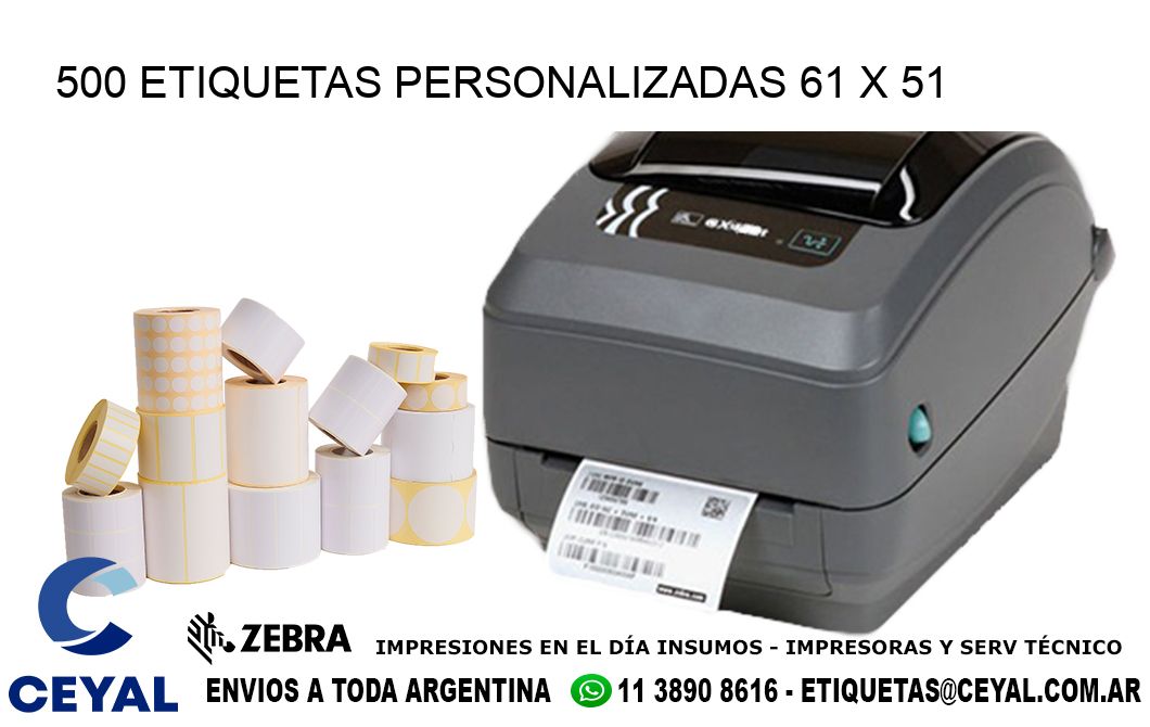 500 ETIQUETAS PERSONALIZADAS 61 x 51