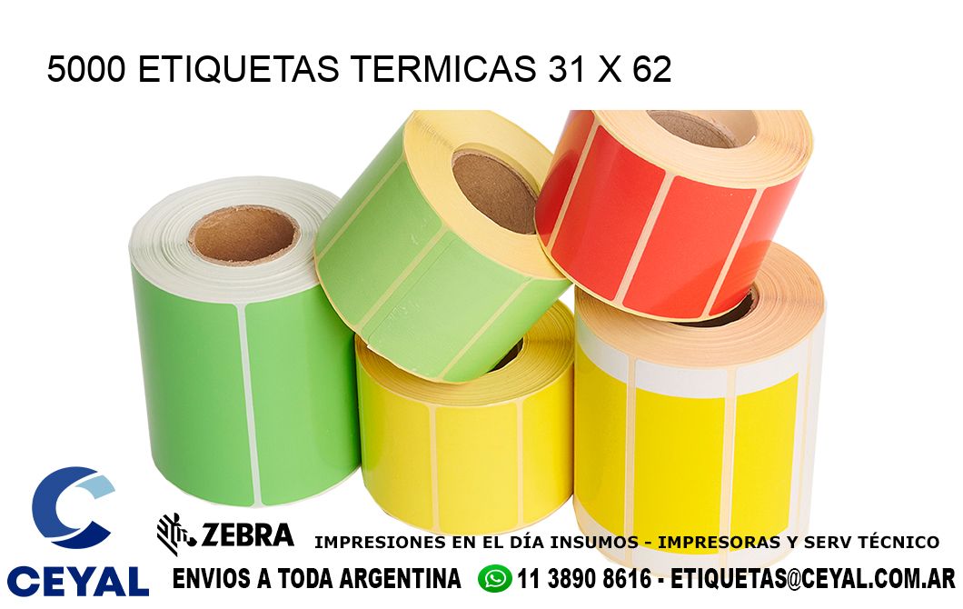 5000 ETIQUETAS TERMICAS 31 x 62