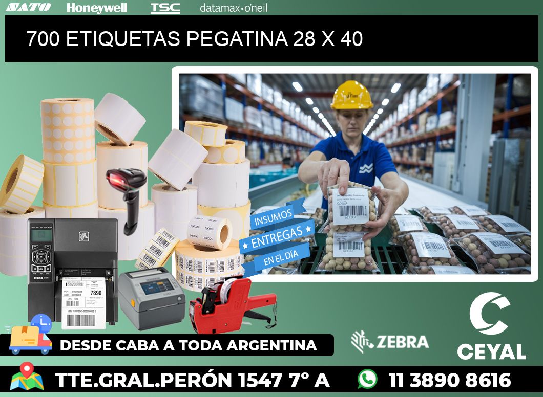 700 ETIQUETAS PEGATINA 28 x 40