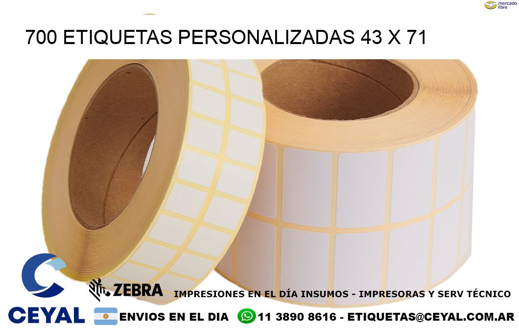 700 ETIQUETAS PERSONALIZADAS 43 x 71