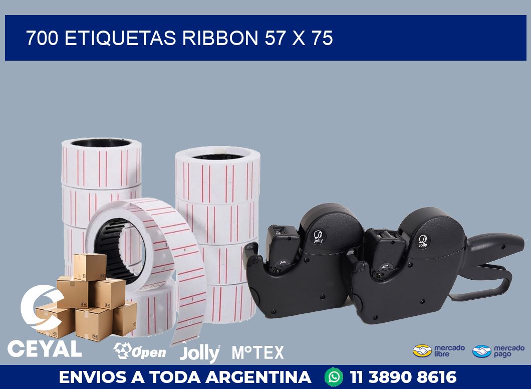 700 ETIQUETAS RIBBON 57 x 75