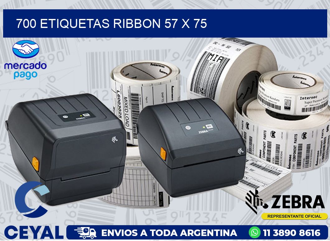 700 ETIQUETAS RIBBON 57 x 75