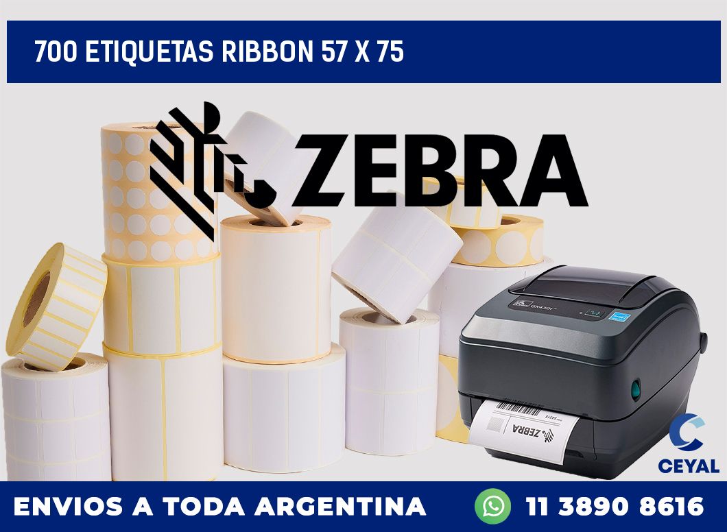 700 ETIQUETAS RIBBON 57 x 75