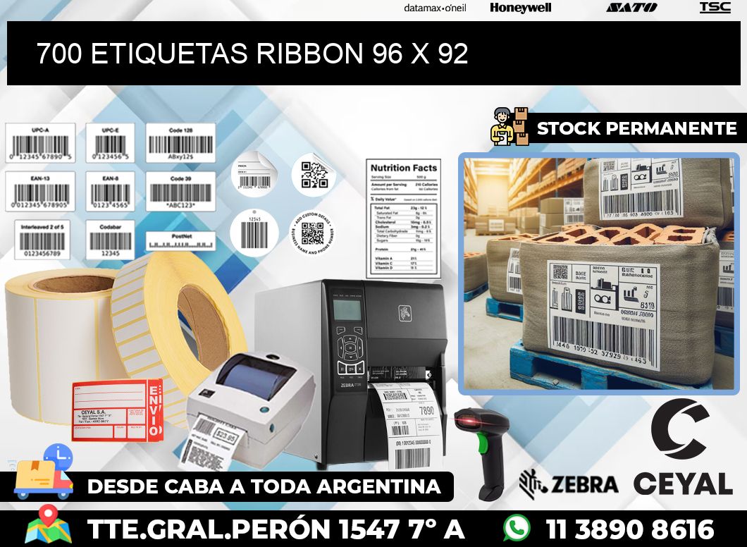 700 ETIQUETAS RIBBON 96 x 92