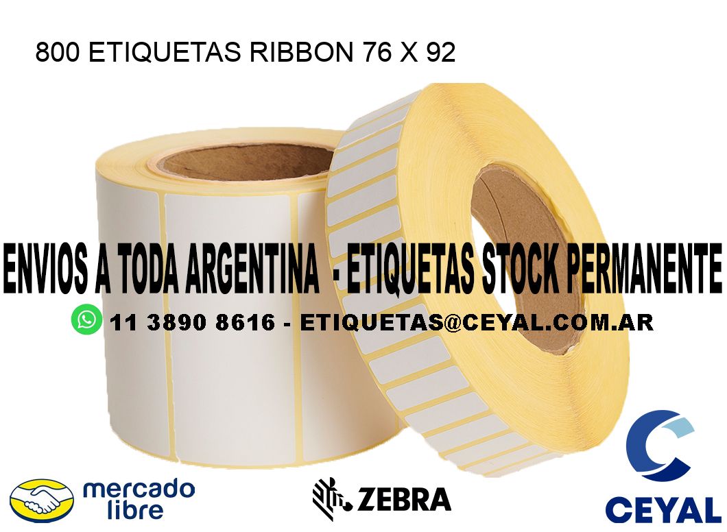 800 ETIQUETAS RIBBON 76 x 92