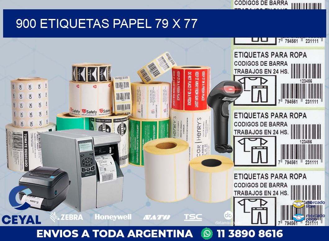 900 ETIQUETAS PAPEL 79 x 77