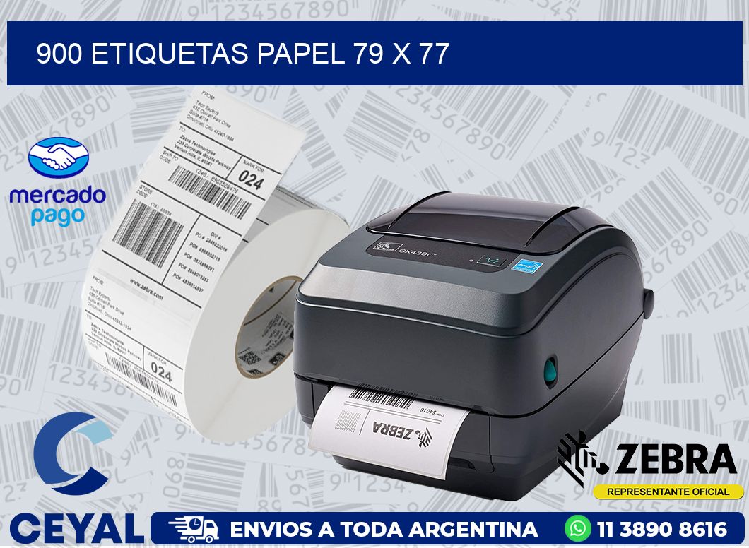 900 ETIQUETAS PAPEL 79 x 77