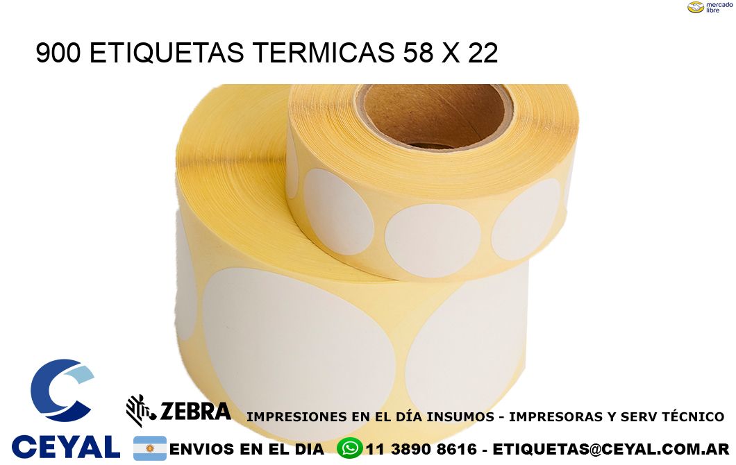 900 ETIQUETAS TERMICAS 58 x 22