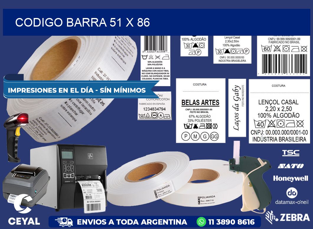 CODIGO BARRA 51 x 86