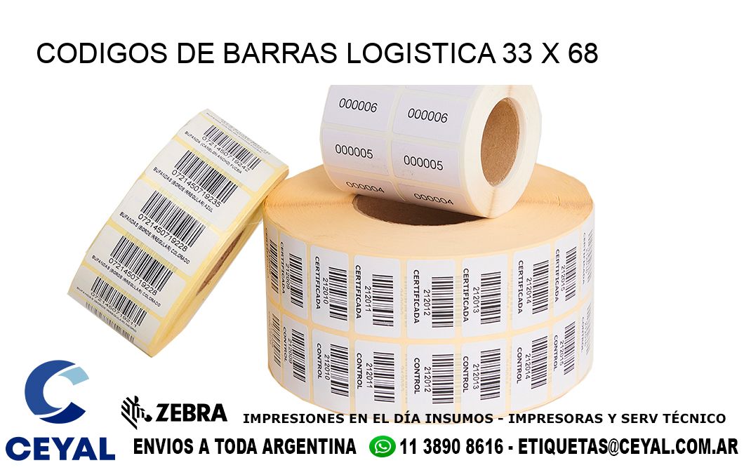 CODIGOS DE BARRAS LOGISTICA 33 x 68