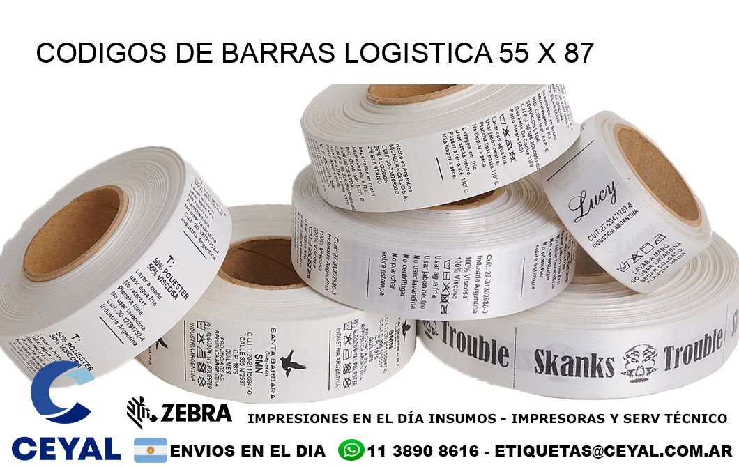 CODIGOS DE BARRAS LOGISTICA 55 x 87