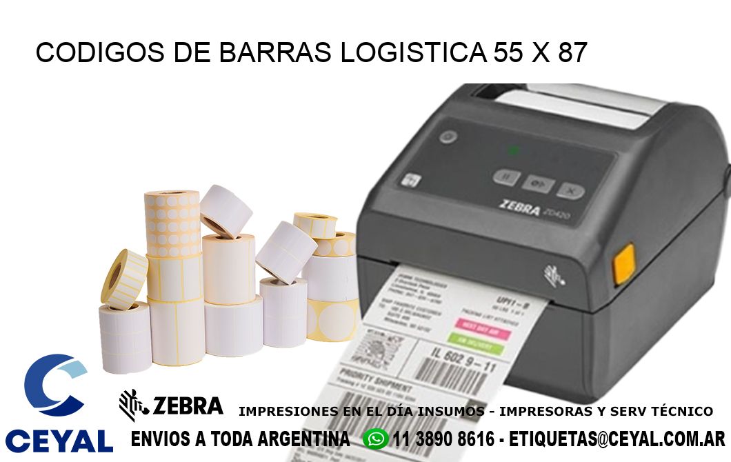 CODIGOS DE BARRAS LOGISTICA 55 x 87