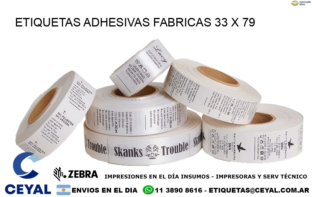 ETIQUETAS ADHESIVAS FABRICAS 33 x 79