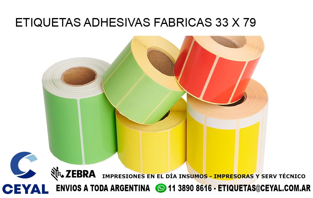 ETIQUETAS ADHESIVAS FABRICAS 33 x 79