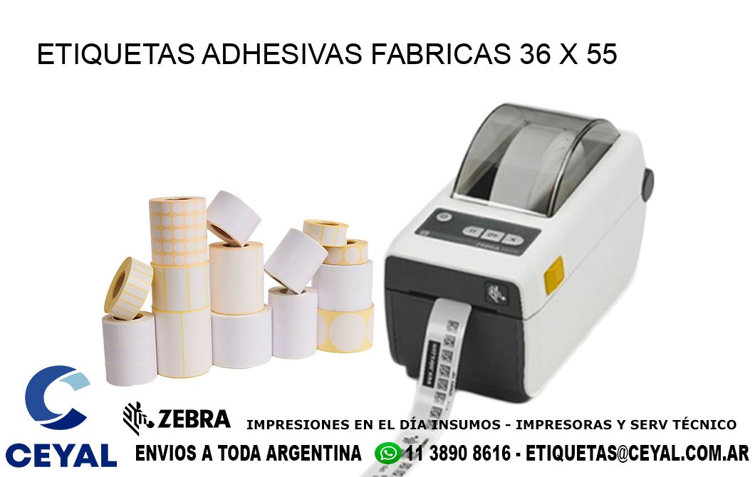 ETIQUETAS ADHESIVAS FABRICAS 36 x 55