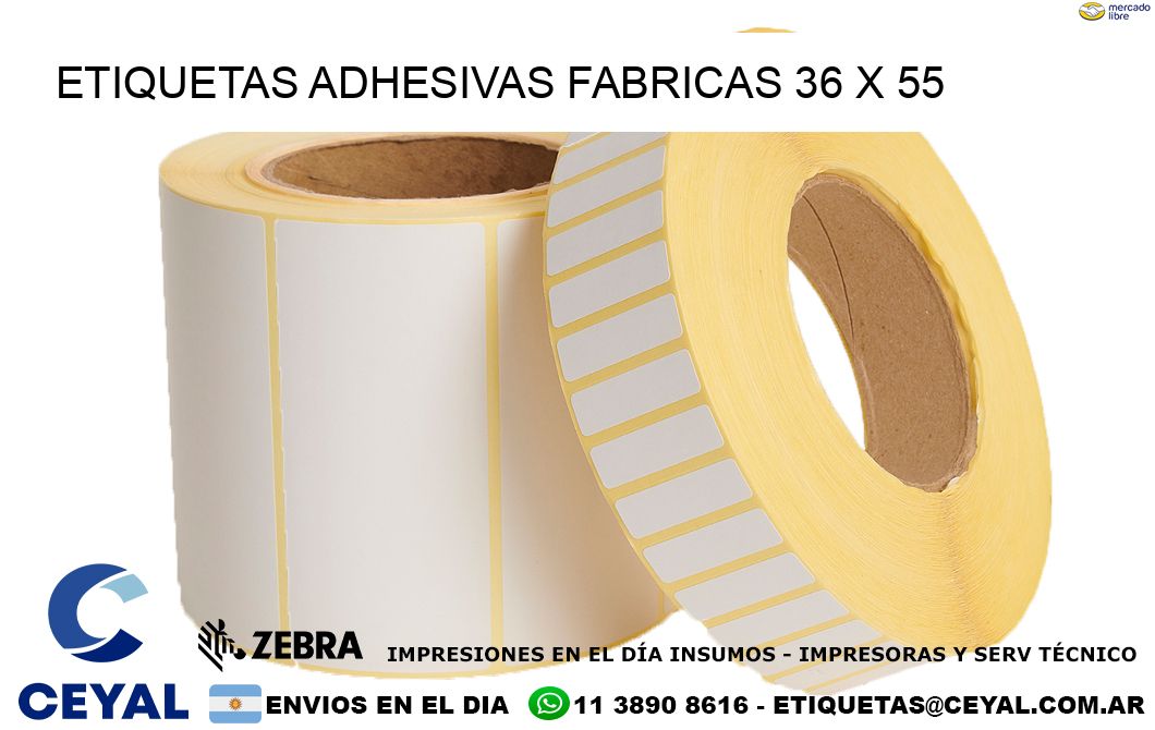 ETIQUETAS ADHESIVAS FABRICAS 36 x 55