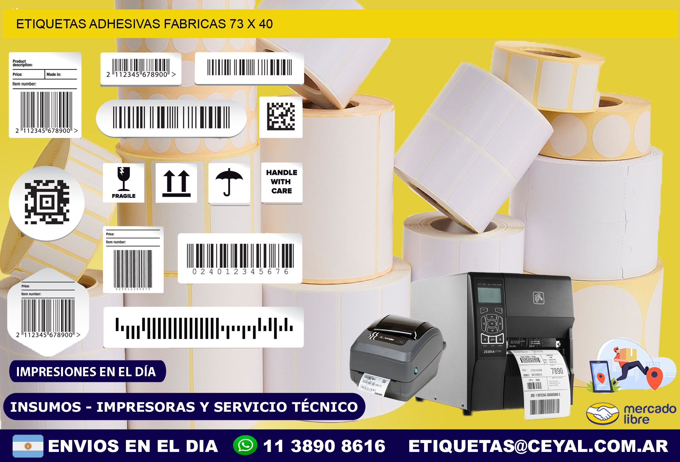 ETIQUETAS ADHESIVAS FABRICAS 73 x 40