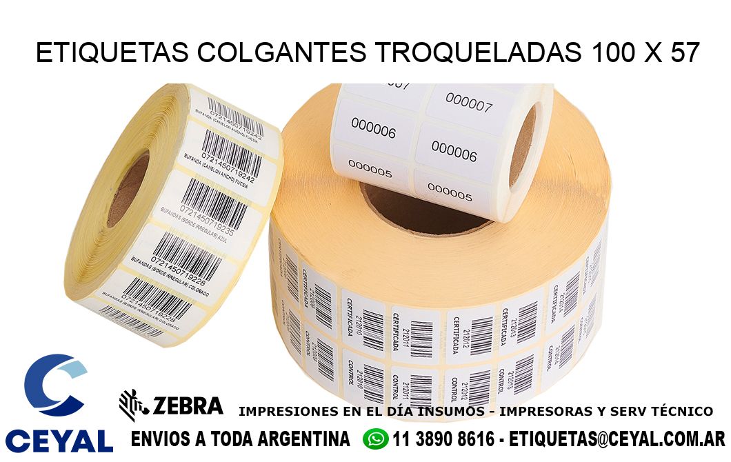 ETIQUETAS COLGANTES TROQUELADAS 100 x 57