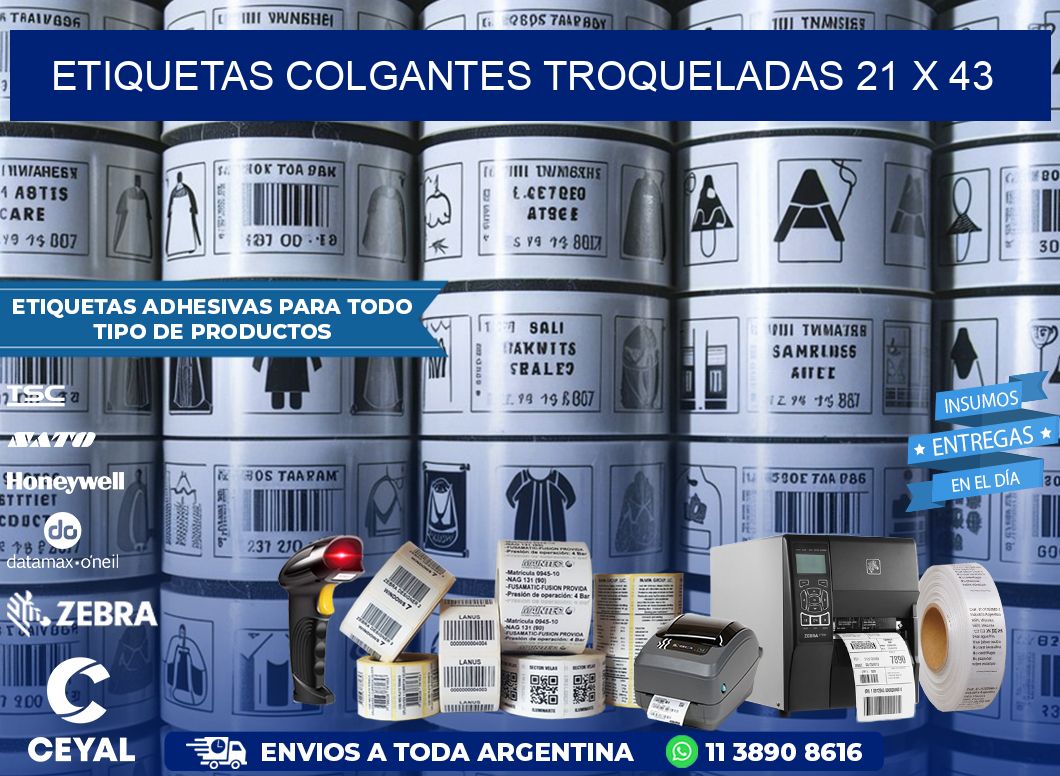 ETIQUETAS COLGANTES TROQUELADAS 21 x 43