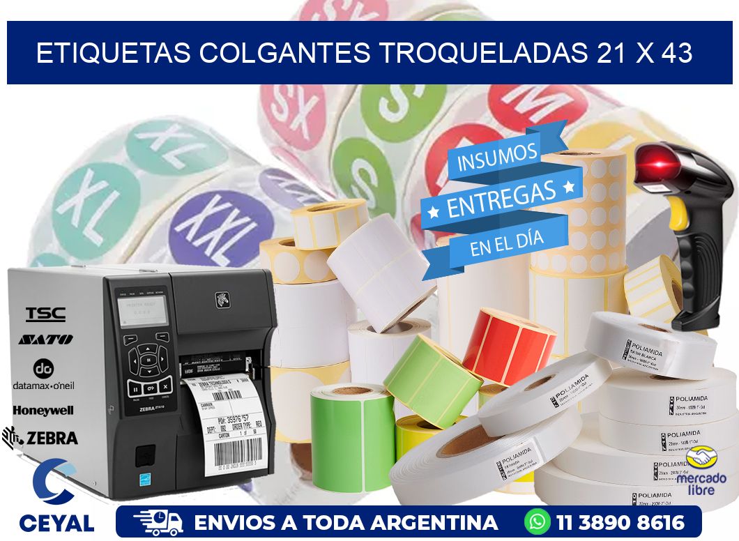 ETIQUETAS COLGANTES TROQUELADAS 21 x 43