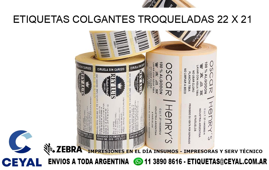 ETIQUETAS COLGANTES TROQUELADAS 22 x 21