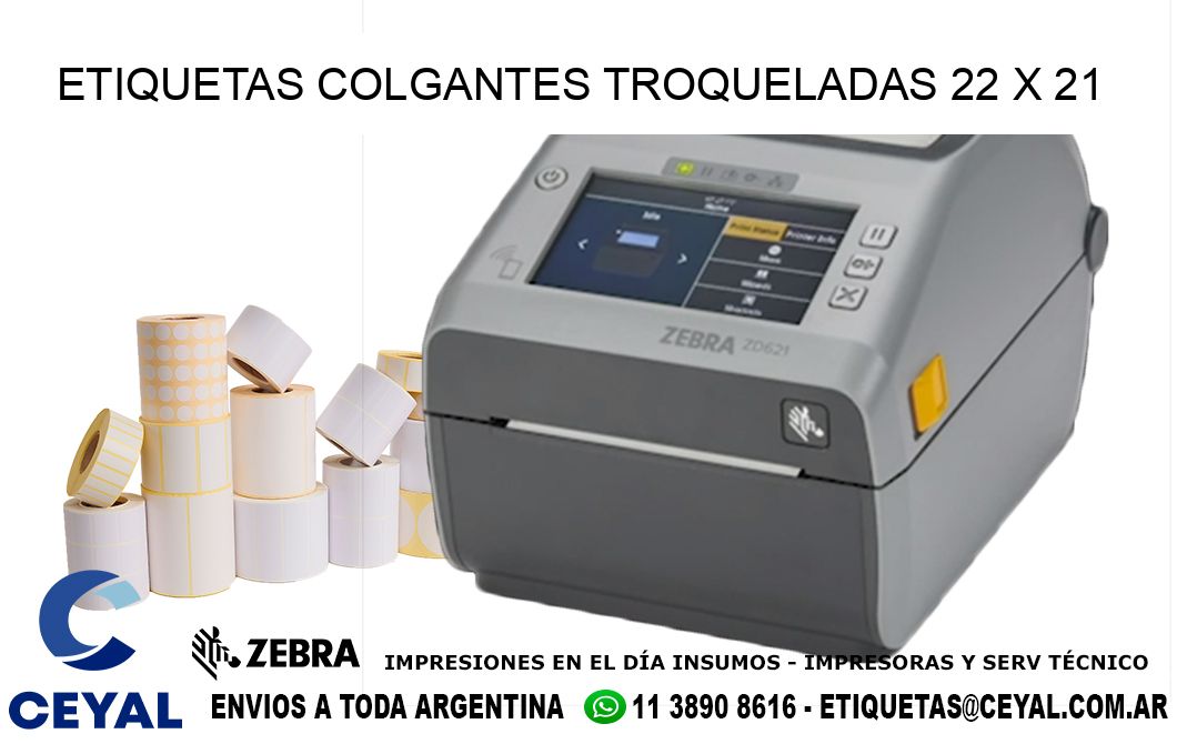 ETIQUETAS COLGANTES TROQUELADAS 22 x 21