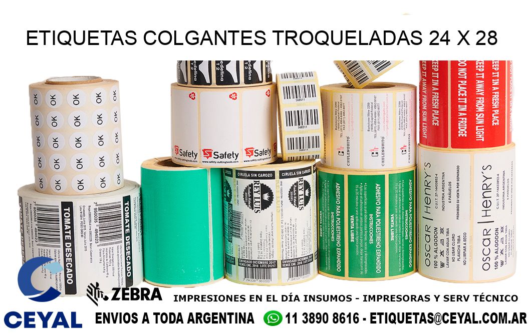 ETIQUETAS COLGANTES TROQUELADAS 24 x 28