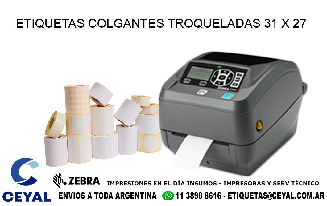 ETIQUETAS COLGANTES TROQUELADAS 31 x 27