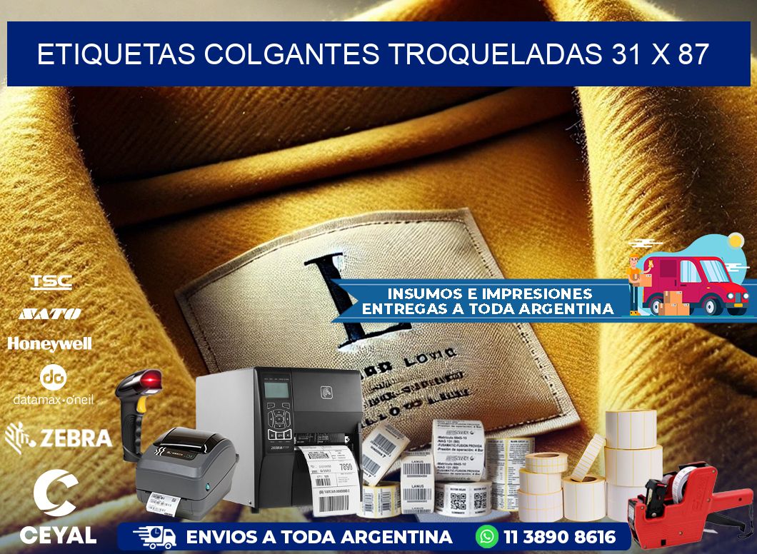 ETIQUETAS COLGANTES TROQUELADAS 31 x 87