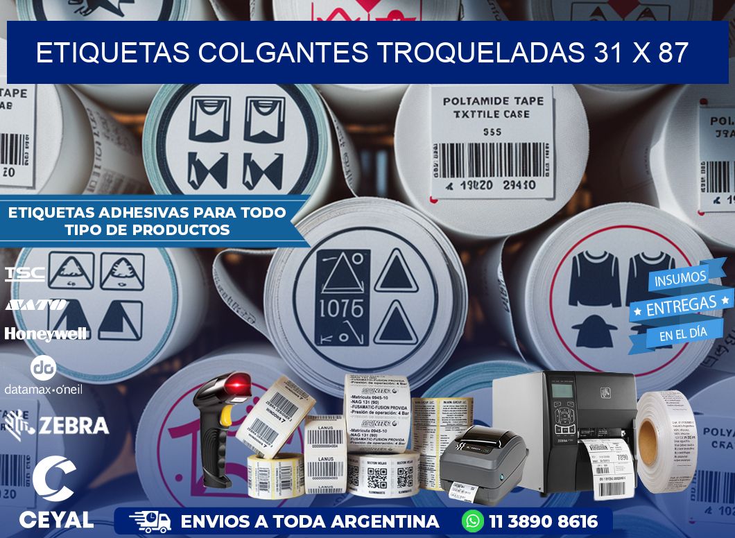 ETIQUETAS COLGANTES TROQUELADAS 31 x 87