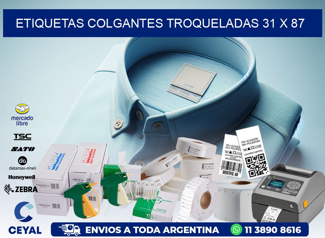 ETIQUETAS COLGANTES TROQUELADAS 31 x 87