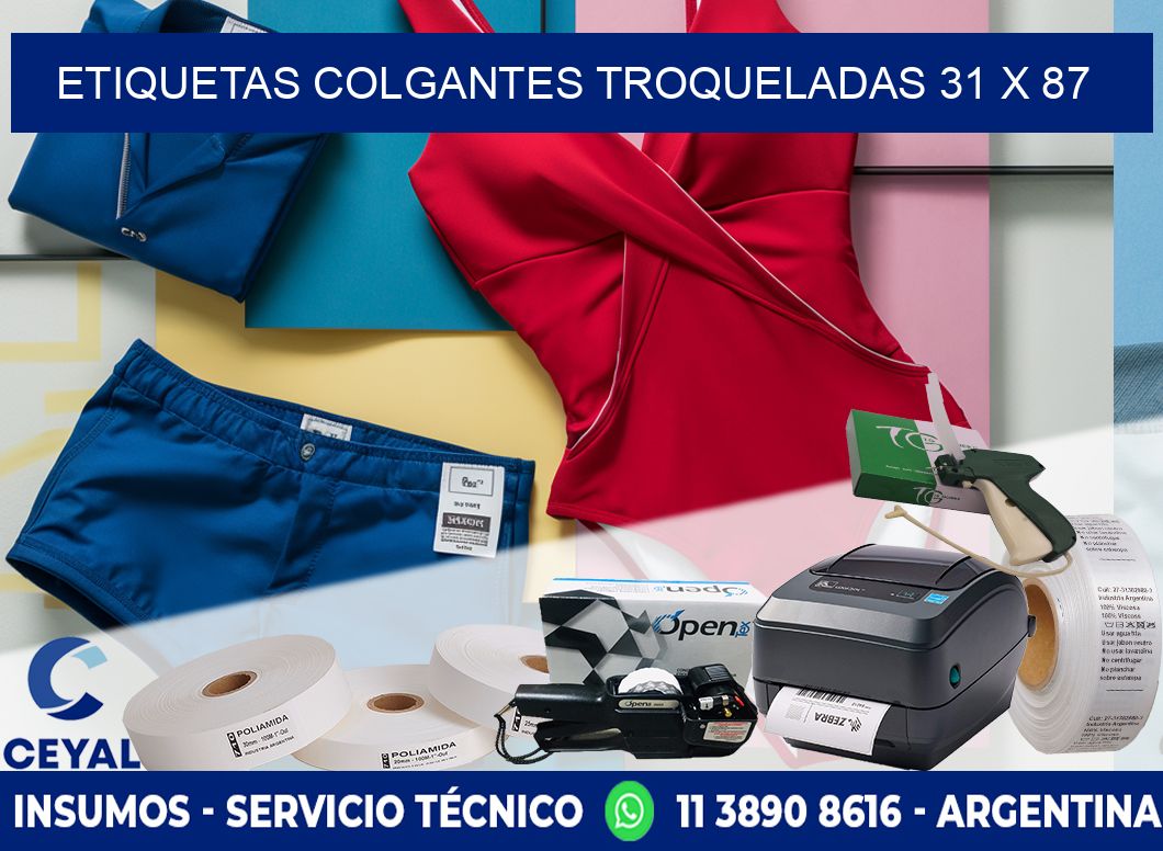 ETIQUETAS COLGANTES TROQUELADAS 31 x 87