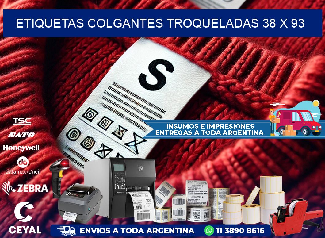 ETIQUETAS COLGANTES TROQUELADAS 38 x 93