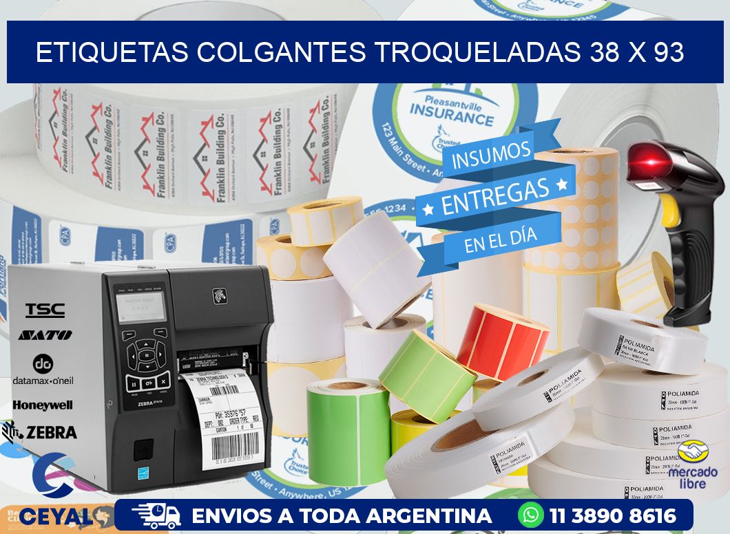 ETIQUETAS COLGANTES TROQUELADAS 38 x 93