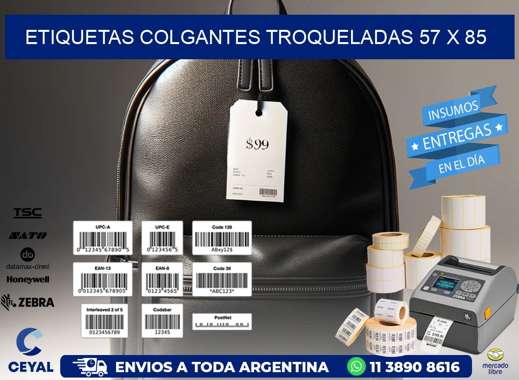 ETIQUETAS COLGANTES TROQUELADAS 57 x 85