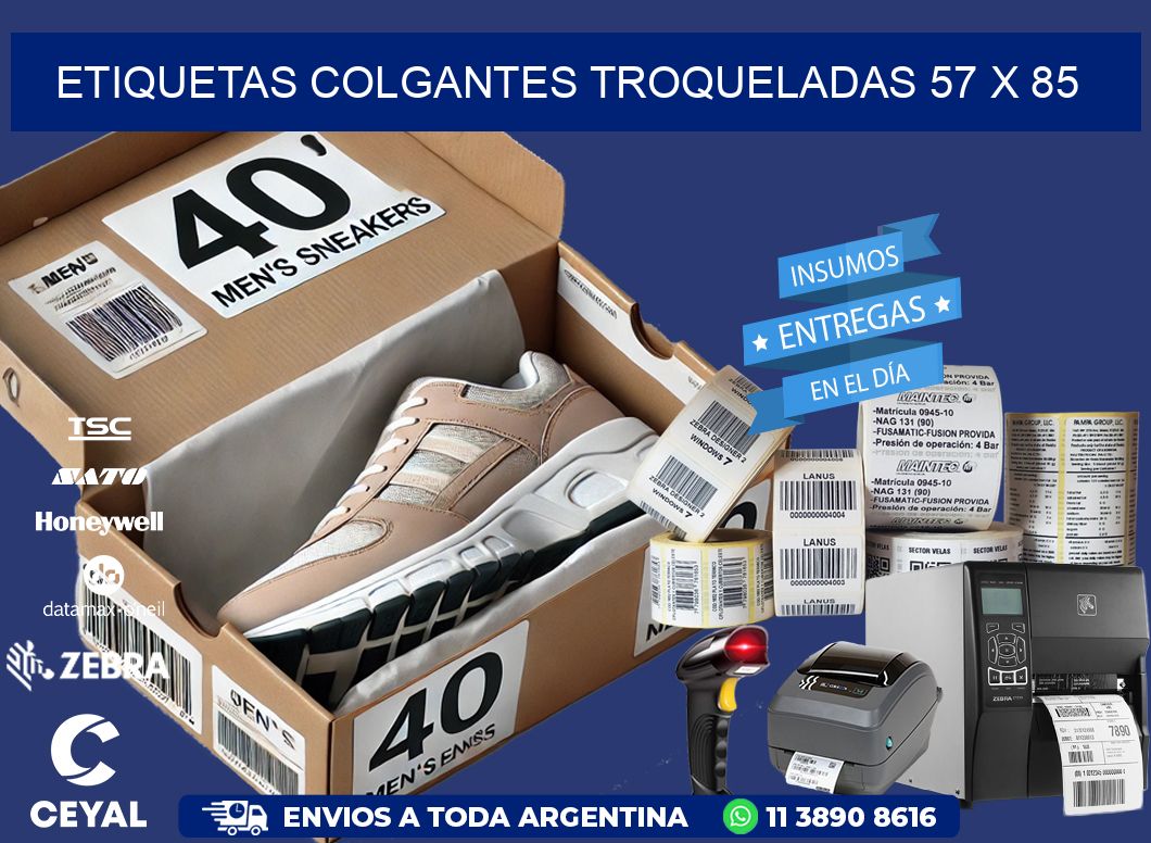 ETIQUETAS COLGANTES TROQUELADAS 57 x 85