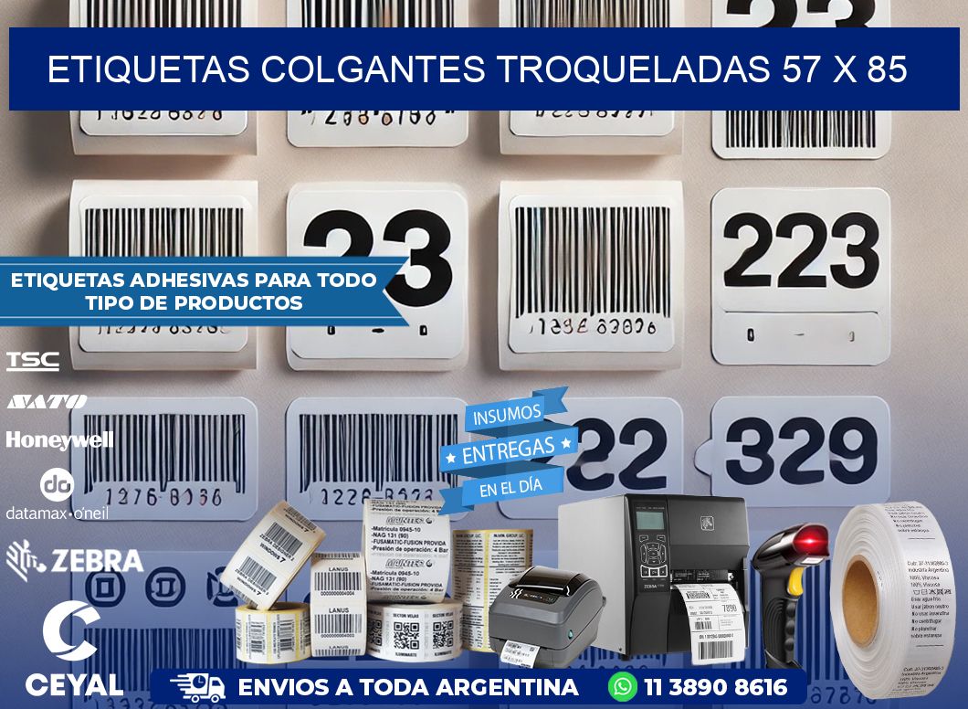 ETIQUETAS COLGANTES TROQUELADAS 57 x 85