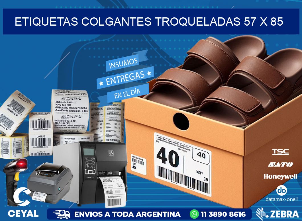 ETIQUETAS COLGANTES TROQUELADAS 57 x 85