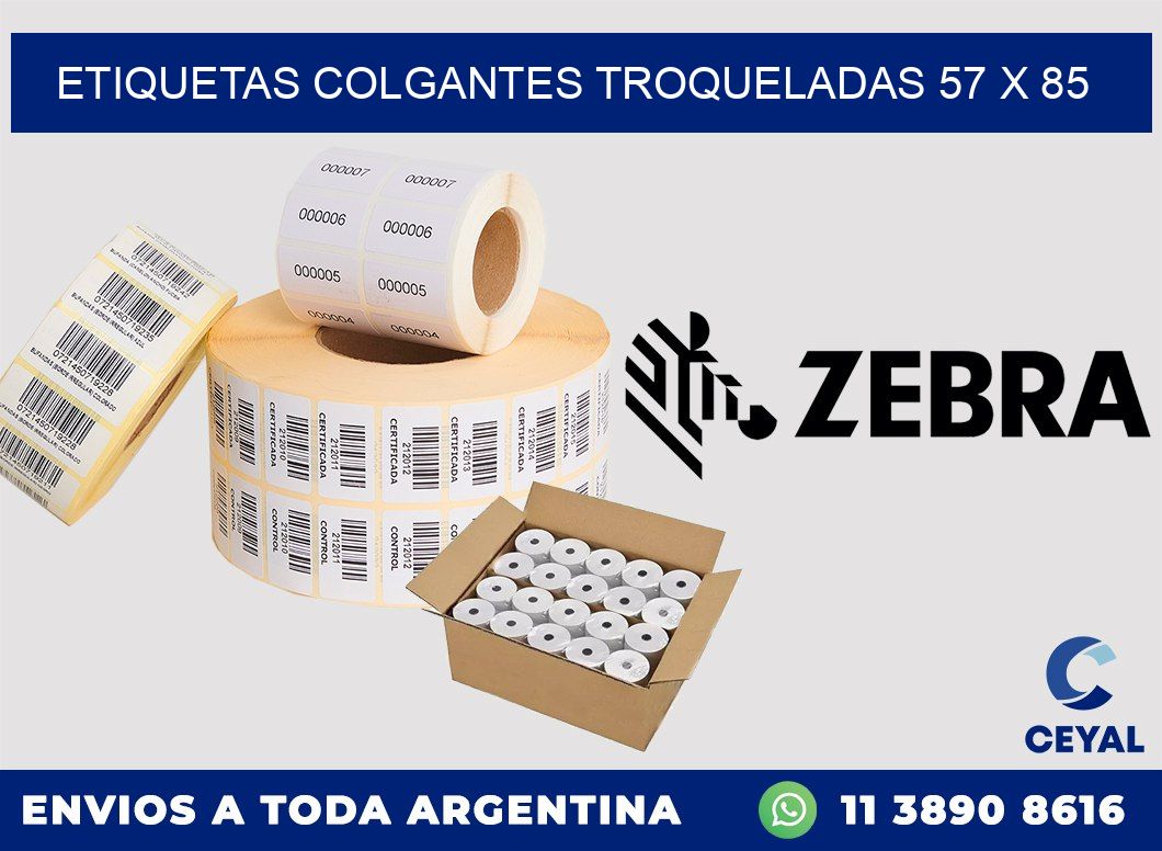 ETIQUETAS COLGANTES TROQUELADAS 57 x 85