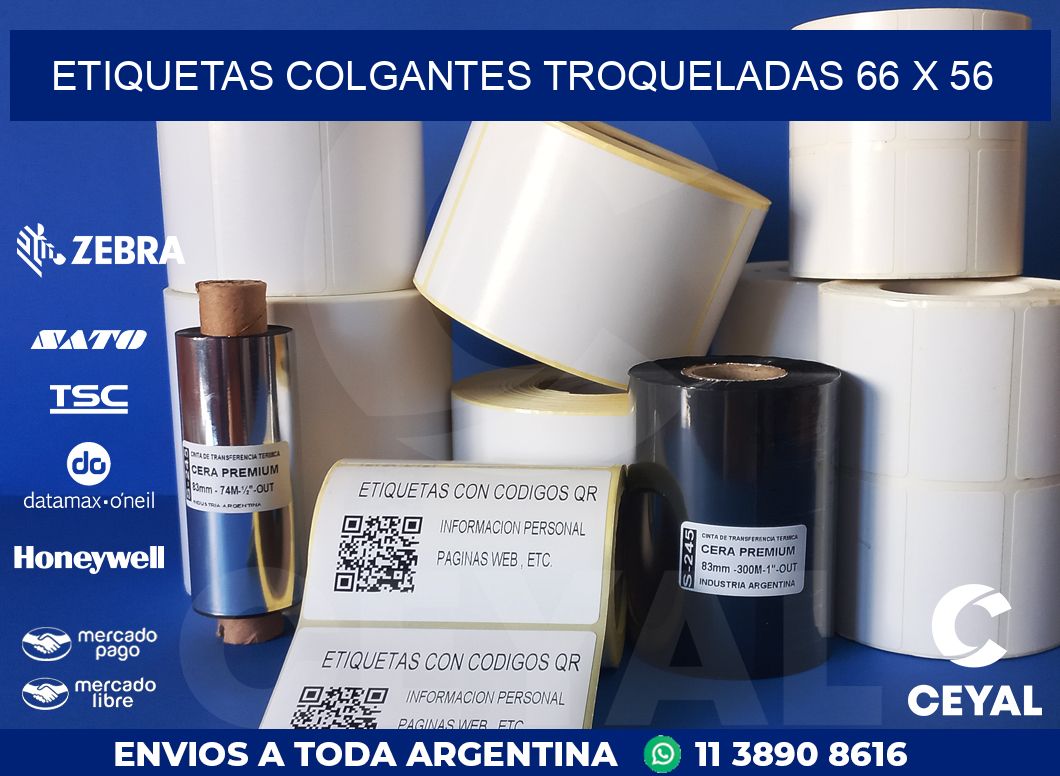 ETIQUETAS COLGANTES TROQUELADAS 66 x 56