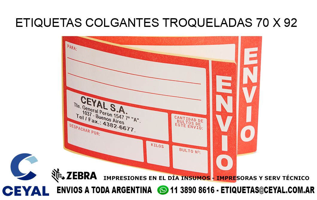 ETIQUETAS COLGANTES TROQUELADAS 70 x 92