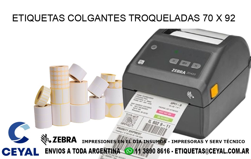 ETIQUETAS COLGANTES TROQUELADAS 70 x 92