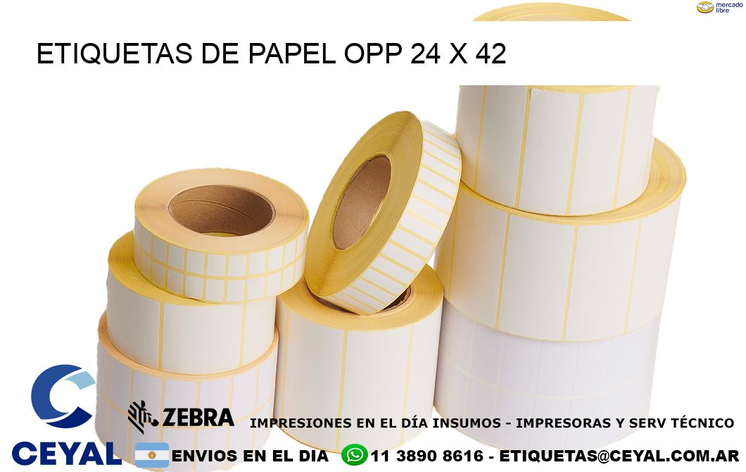 ETIQUETAS DE PAPEL OPP 24 x 42