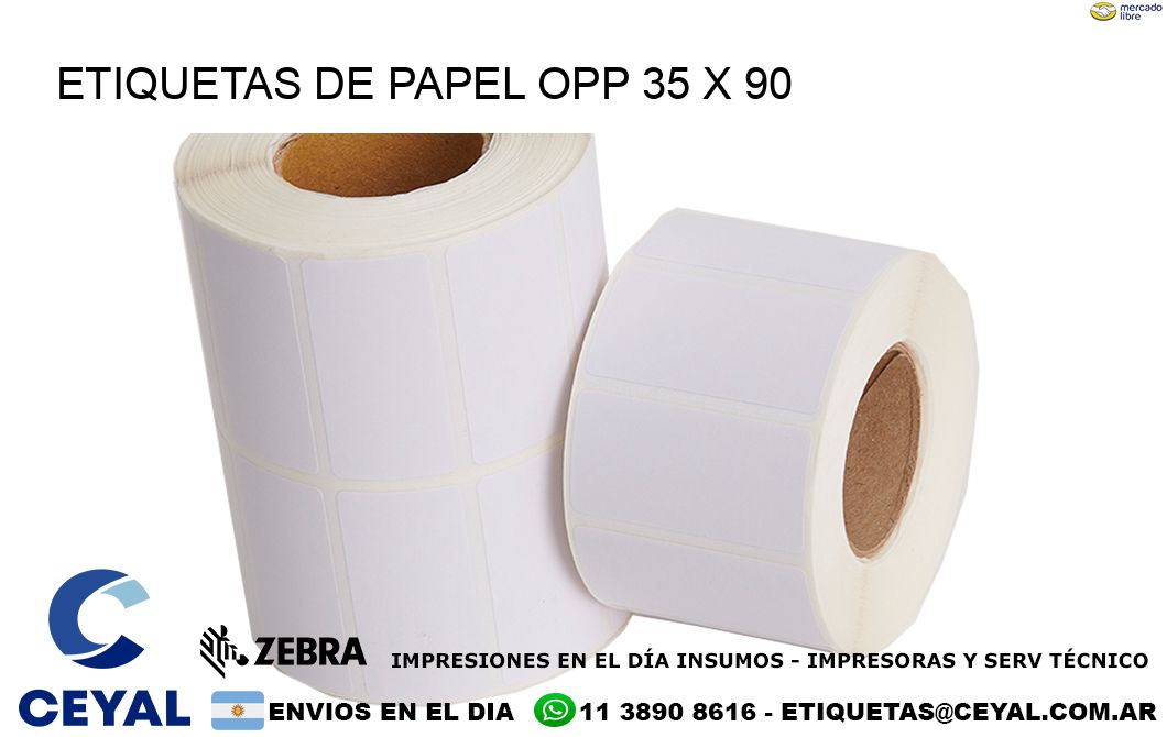 ETIQUETAS DE PAPEL OPP 35 x 90