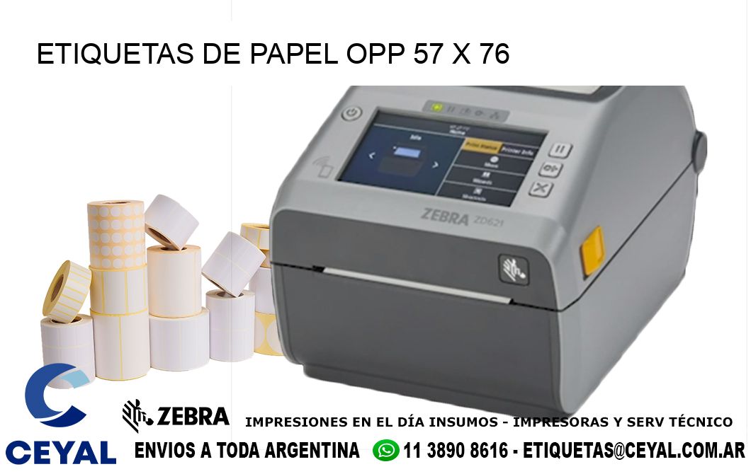 ETIQUETAS DE PAPEL OPP 57 x 76