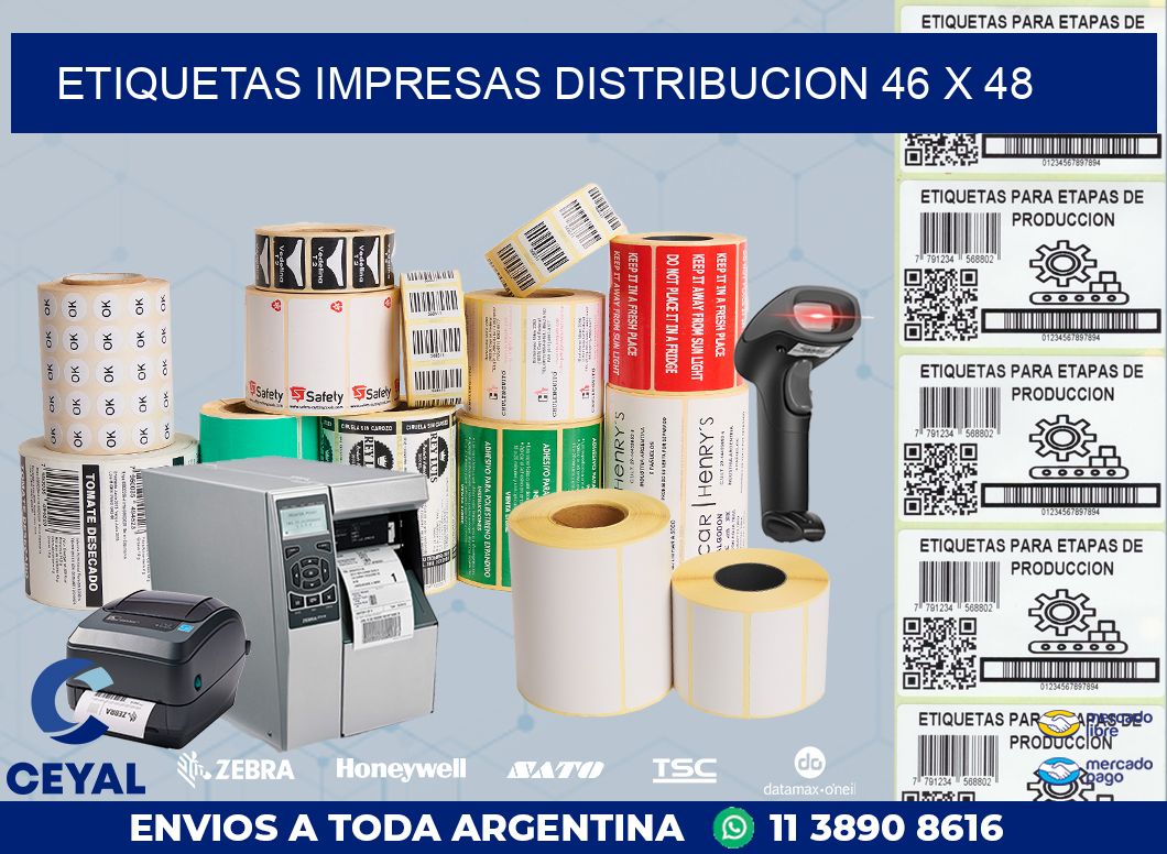 ETIQUETAS IMPRESAS DISTRIBUCION 46 x 48