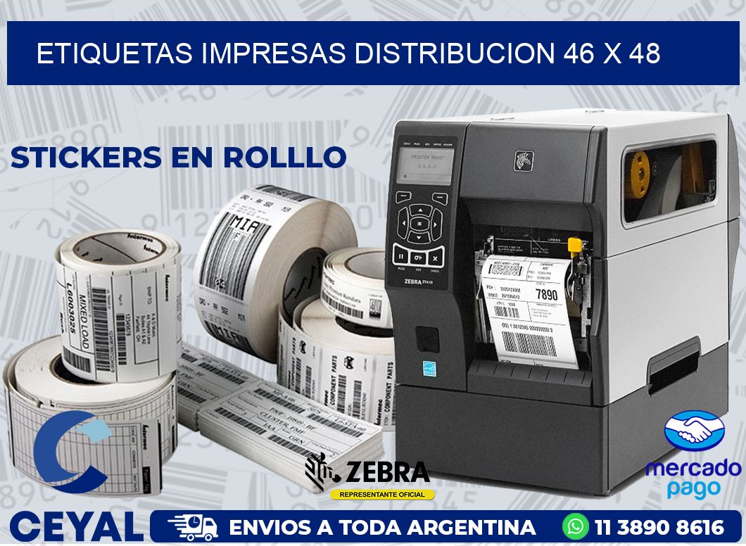 ETIQUETAS IMPRESAS DISTRIBUCION 46 x 48